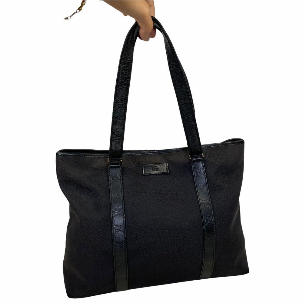 GUCCI TOTE BAG BLACK CANVAS 955108 - Picture 9 of 12